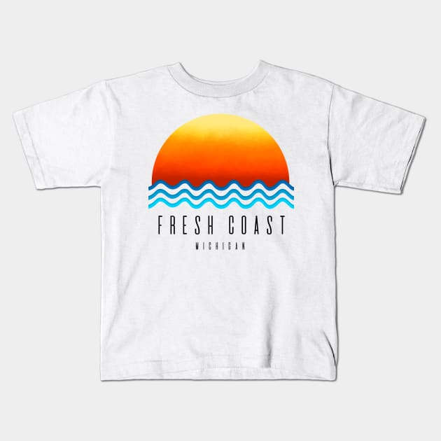 Fresh Coast Sunset Kids T-Shirt by Megan Noble